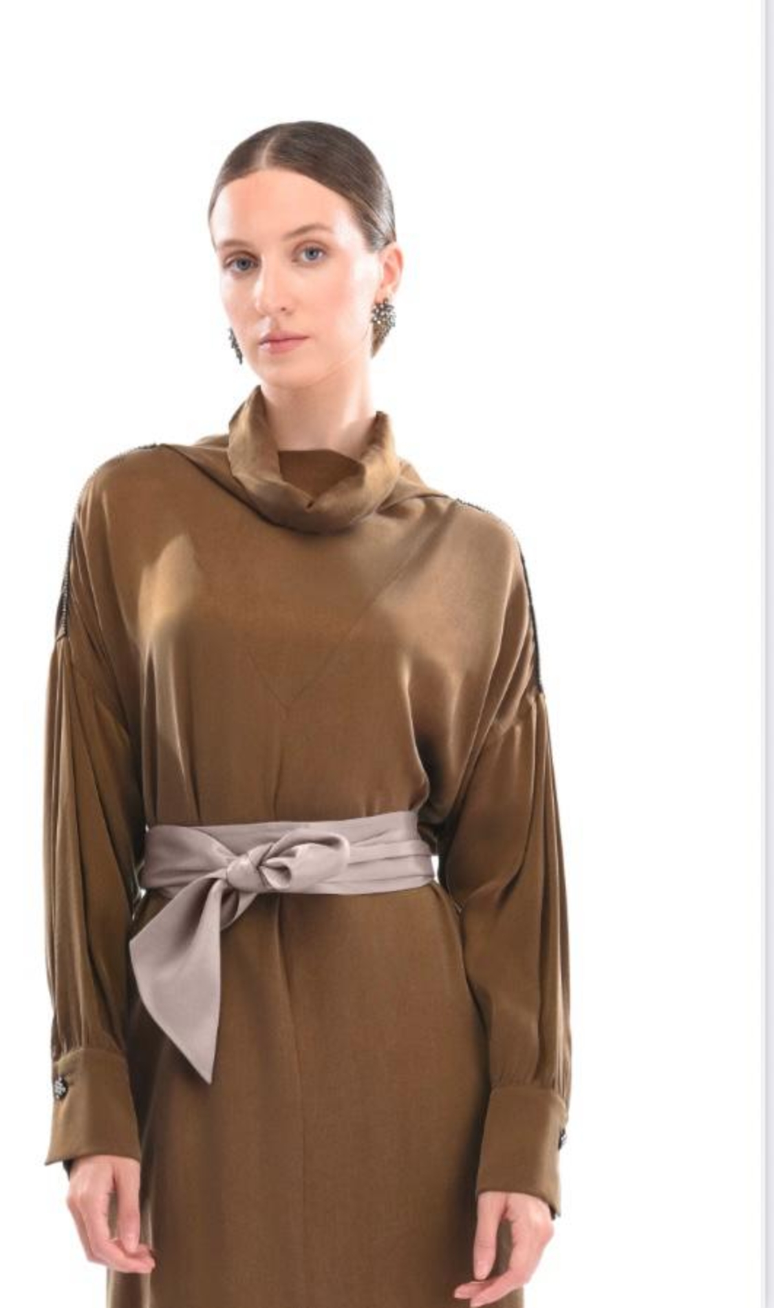 Resim Kolda Taş Detaylı Elbise