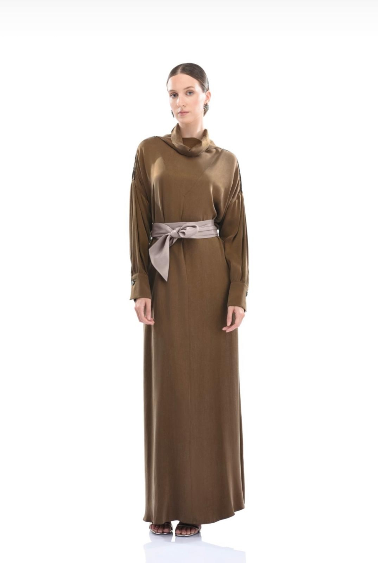 Resim Kolda Taş Detaylı Elbise