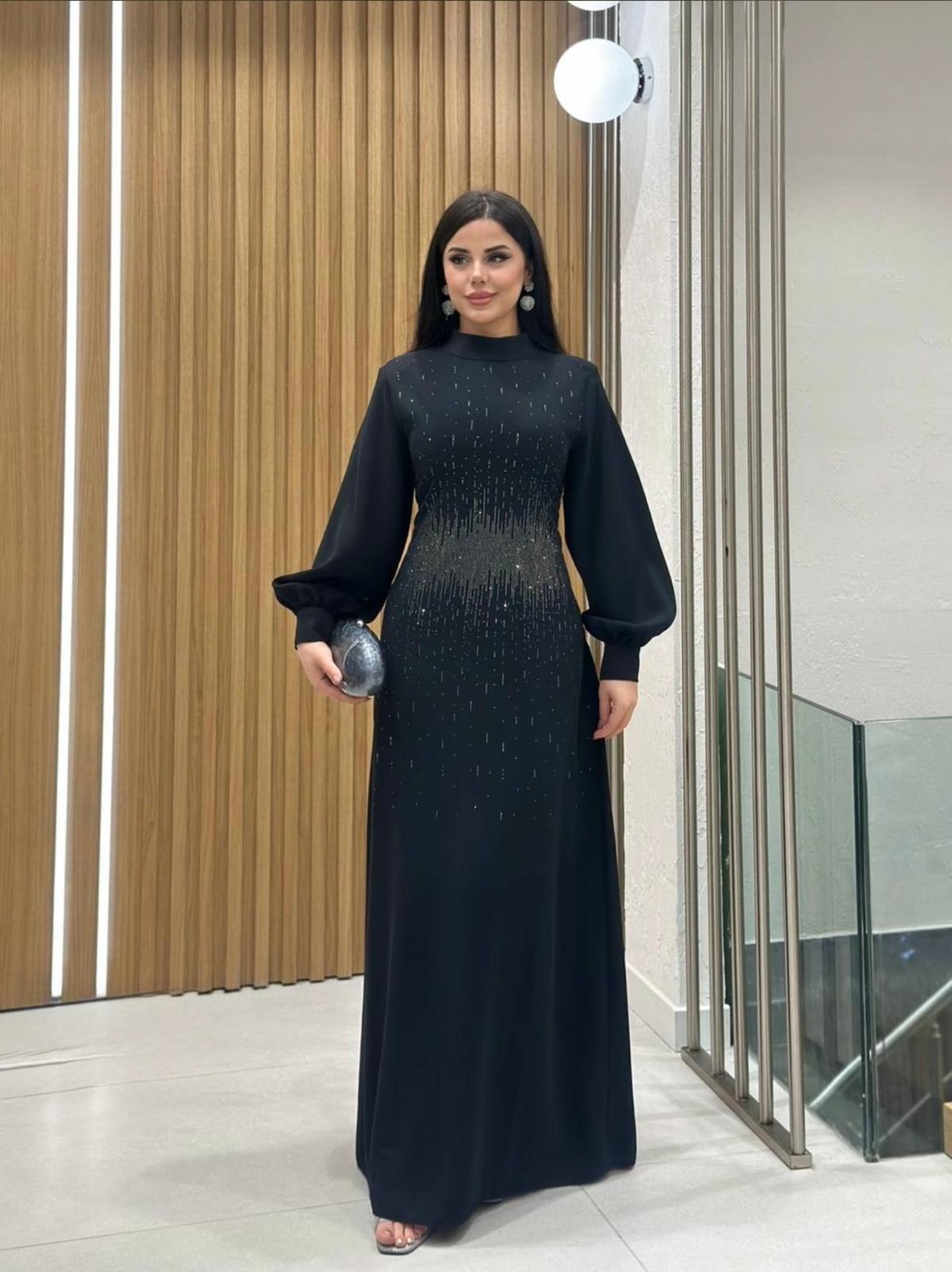 Resim ÖNÜ PUL DETAYLI KALEM ELBİSE